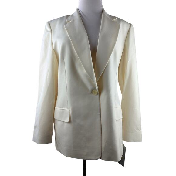 NWT Pendelton Blazer Suit Jacket 100% Virgin Wool Cream Single Button Size 16 - Picture 13 of 14